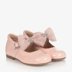 Girls Pink Patent Bow Shoes