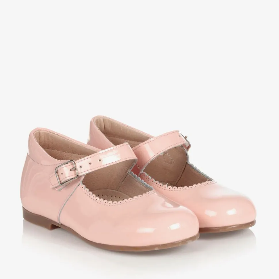 Girls Pink Patent Bow Shoes