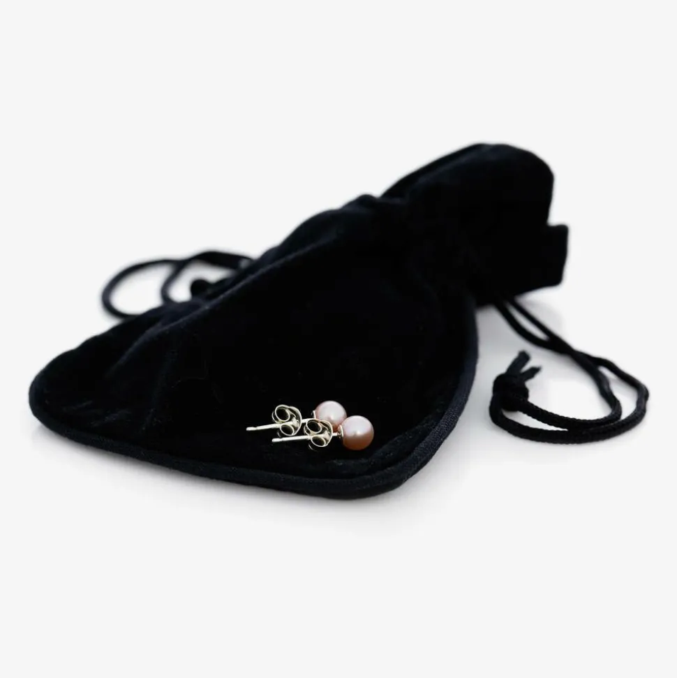 Girls Pink Pearl Earrings (5mm)