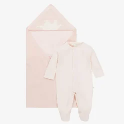 Girls Pink Pima Cotton Babysuit Set