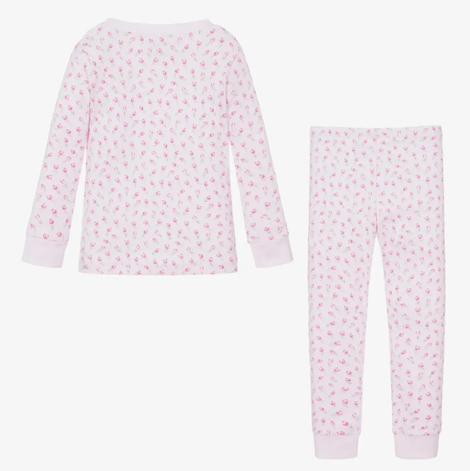Girls Pink Pima Cotton Tulip Blossom Pyjamas