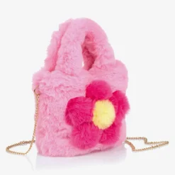 Girls Pink Plush Handbag (21cm)