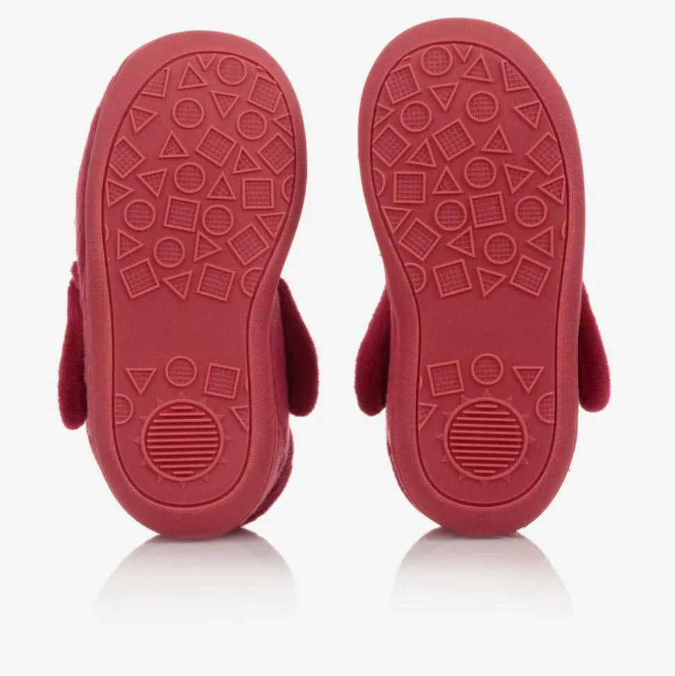 Girls Pink Plush Llama Slippers