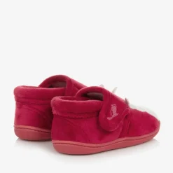 Girls Pink Plush Llama Slippers