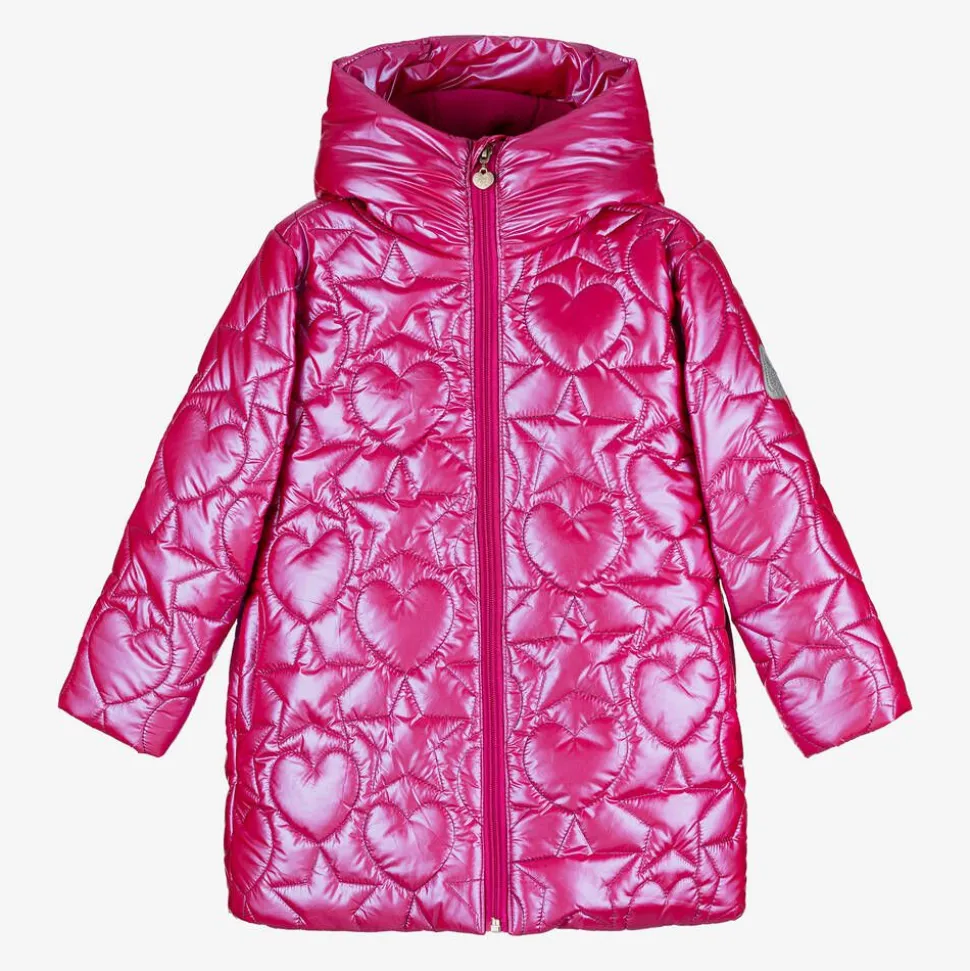 Girls Pink Quilted Coat