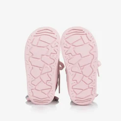 Girls Pink Quilted Flower Boots