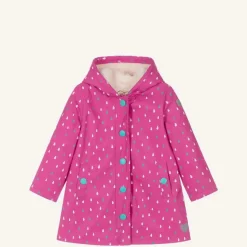 Girls Pink Raindrop Raincoat