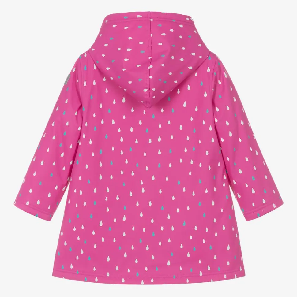 Girls Pink Raindrop Raincoat