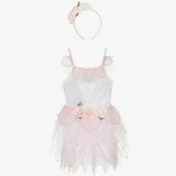 Girls Pink Rose Fairy Costume