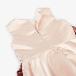Girls Pink Satin Flower Dress