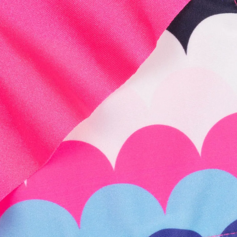 Girls Pink Scallop Stripe Bikini