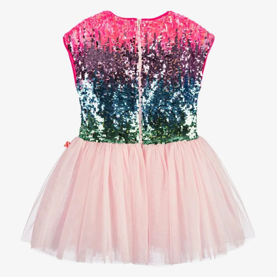 Girls Pink Sequin & Tulle Dress