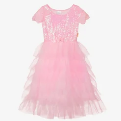 Girls Pink Sequin & Tulle Dress