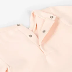 Girls Pink Sequin Logo Jersey Dress