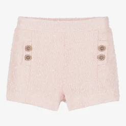 Girls Pink Sequinned Shorts