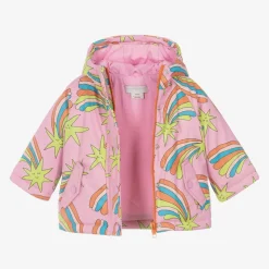 Girls Pink Shooting Star Hooded Coat