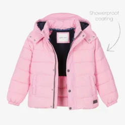 Girls Pink Showerproof Puffer Coat
