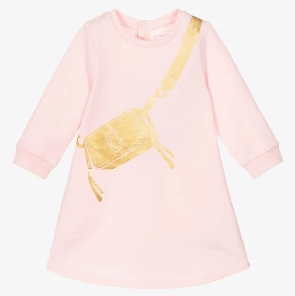 Girls Pink Snapshot Bag Cotton Dress