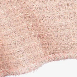 Girls Pink Sparkly Tweed Dress