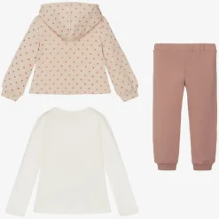 Girls Pink Star Print Tracksuit Set