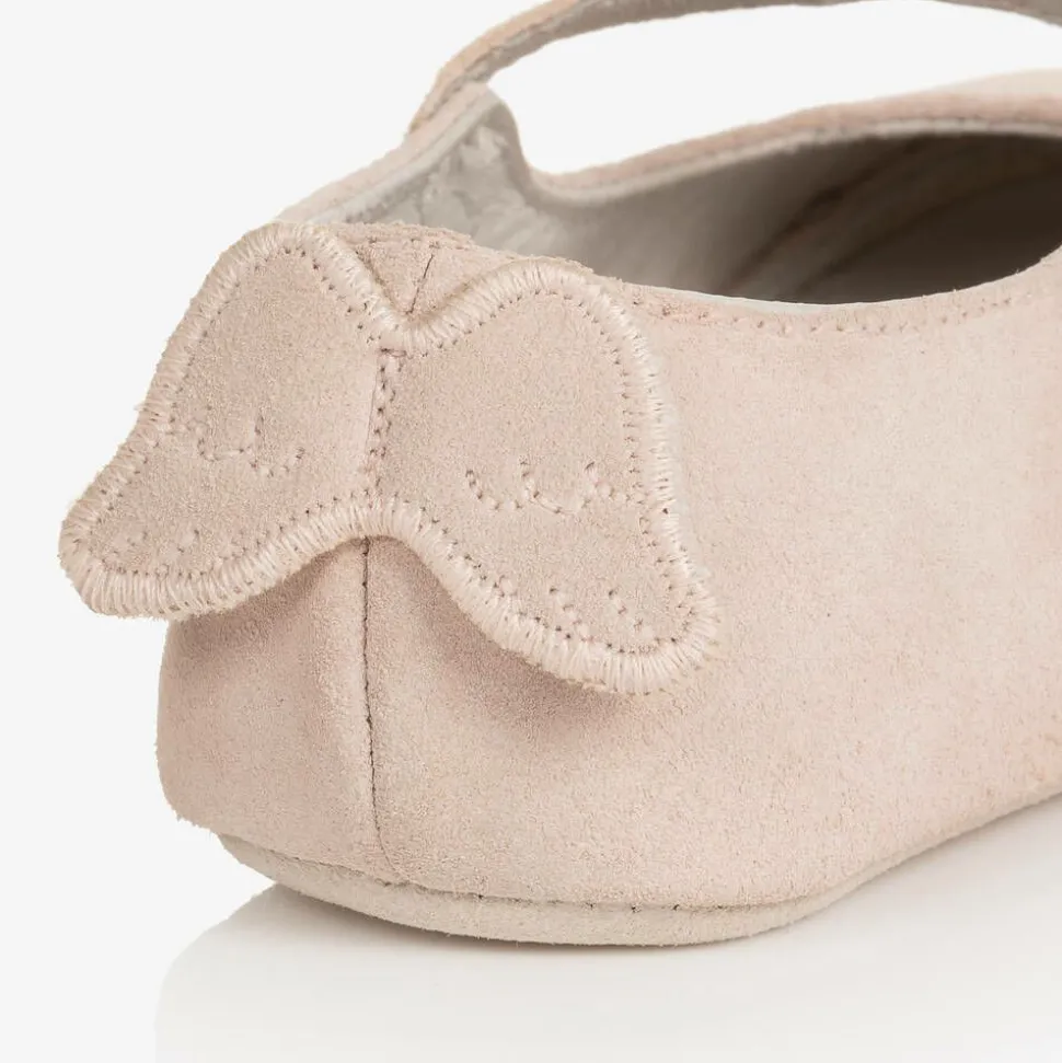 Girls Pink Suede Leather Shoes