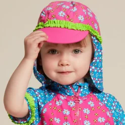 Girls Pink Sun Protective Swim Hat (UPF50+)