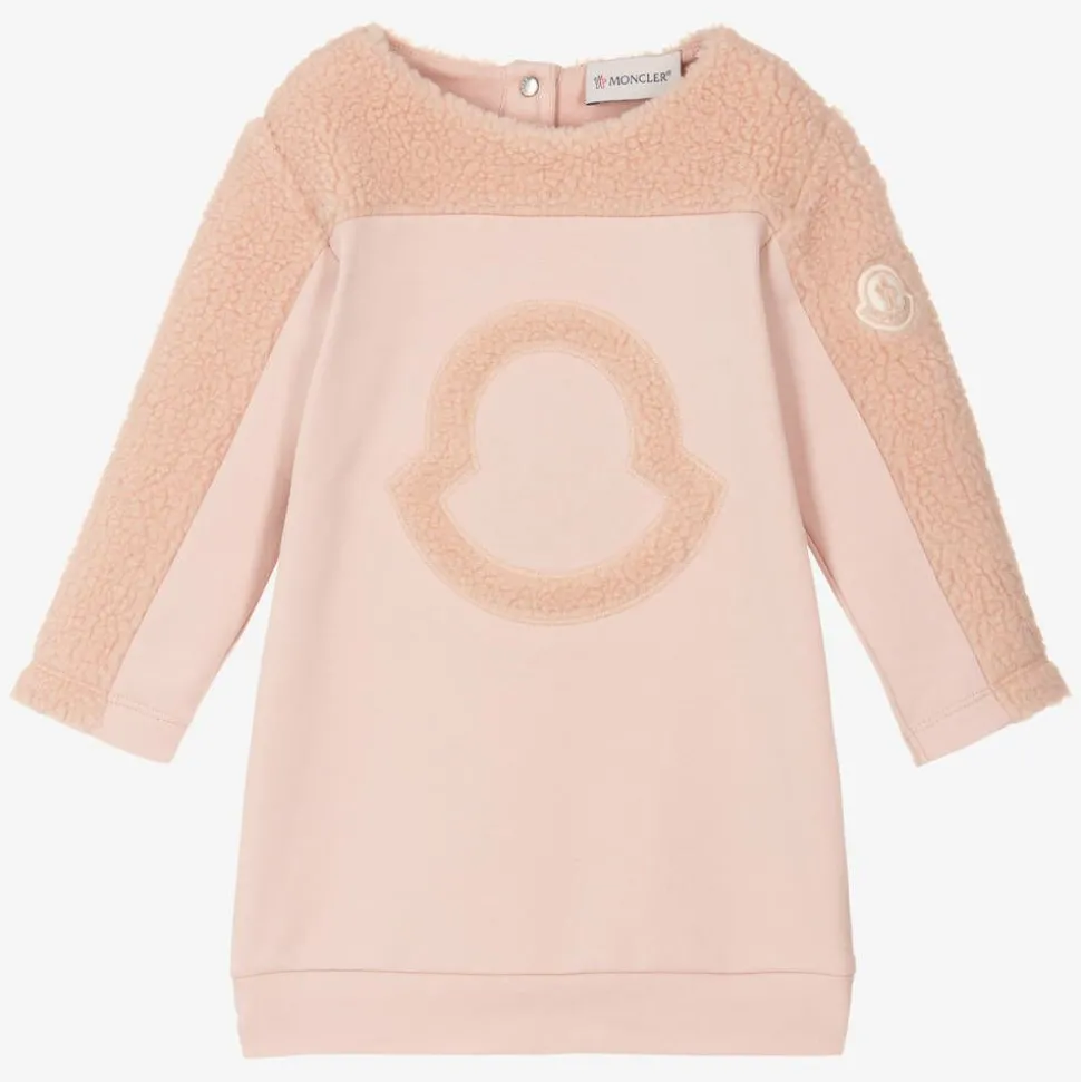 Girls Pink Sweatshirt Dress