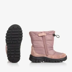 Girls Pink Teddy Bear Snow Boots