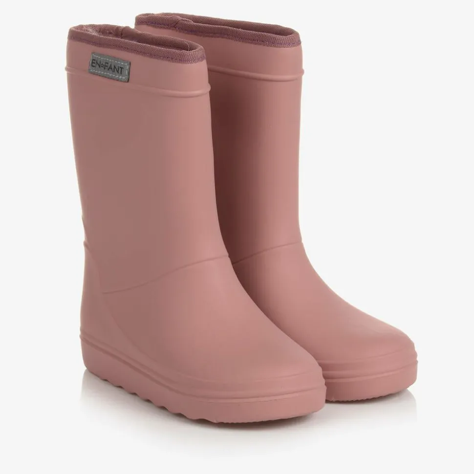 Girls Pink Thermal Rain Boots