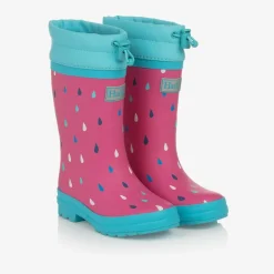 Girls Pink Tiny Drops Rain Boots