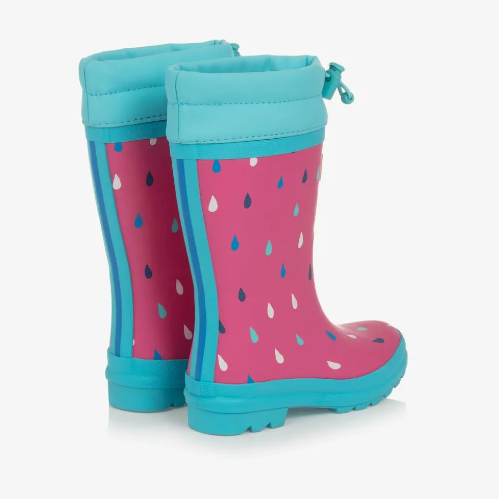 Girls Pink Tiny Drops Rain Boots