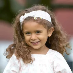 Girls Pink Toile de Jouy Print Headband