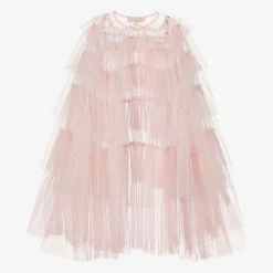 Girls Pink Tulle Cape