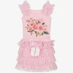 Girls Pink Tulle Skirt Set