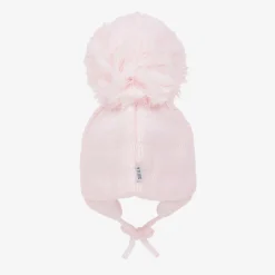Girls Pink Tuva Giant Pom-Pom Hat