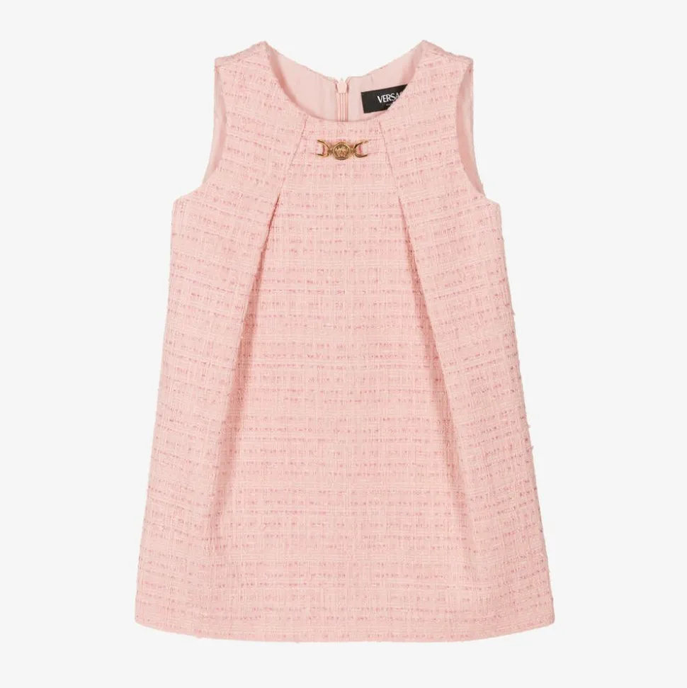 Girls Pink Tweed Dress