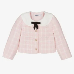 Girls Pink Tweed Jacket