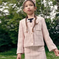 Girls Pink Tweed Jacket