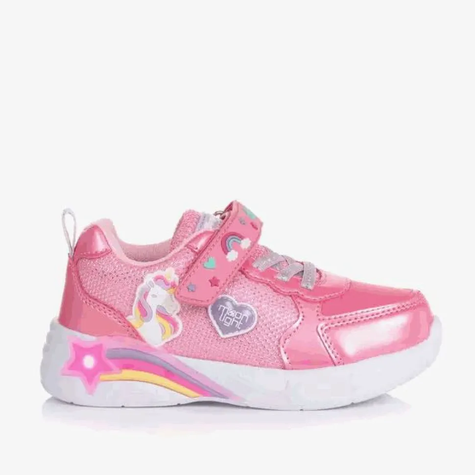 Girls Pink Unicorn Light-Up Trainers