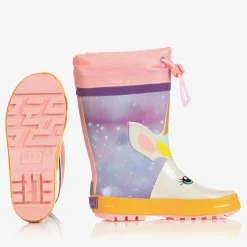 Girls Pink Unicorn Rain Boots
