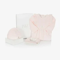 Girls Pink Velour Babysuit Set
