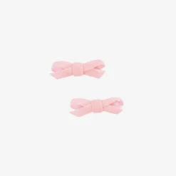 Girls Pink Velvet Bow Hair Clips (2 Pack)