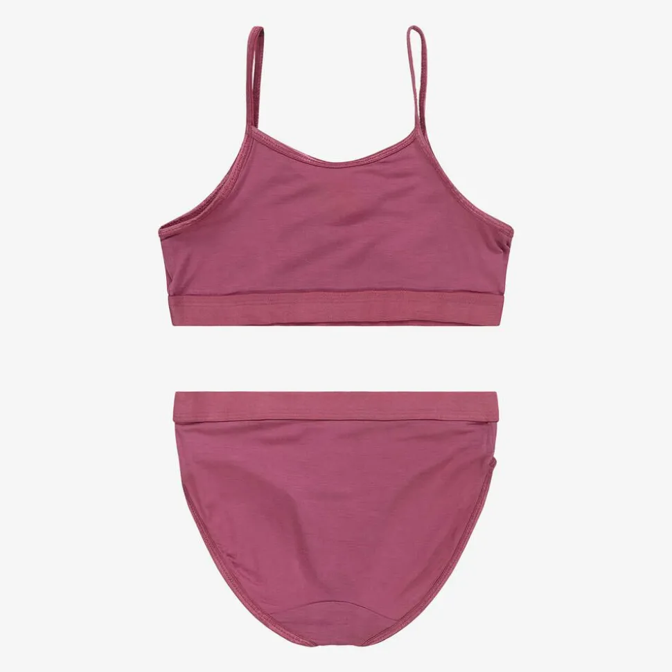 Girls Pink Viscose Top & Knickers Set