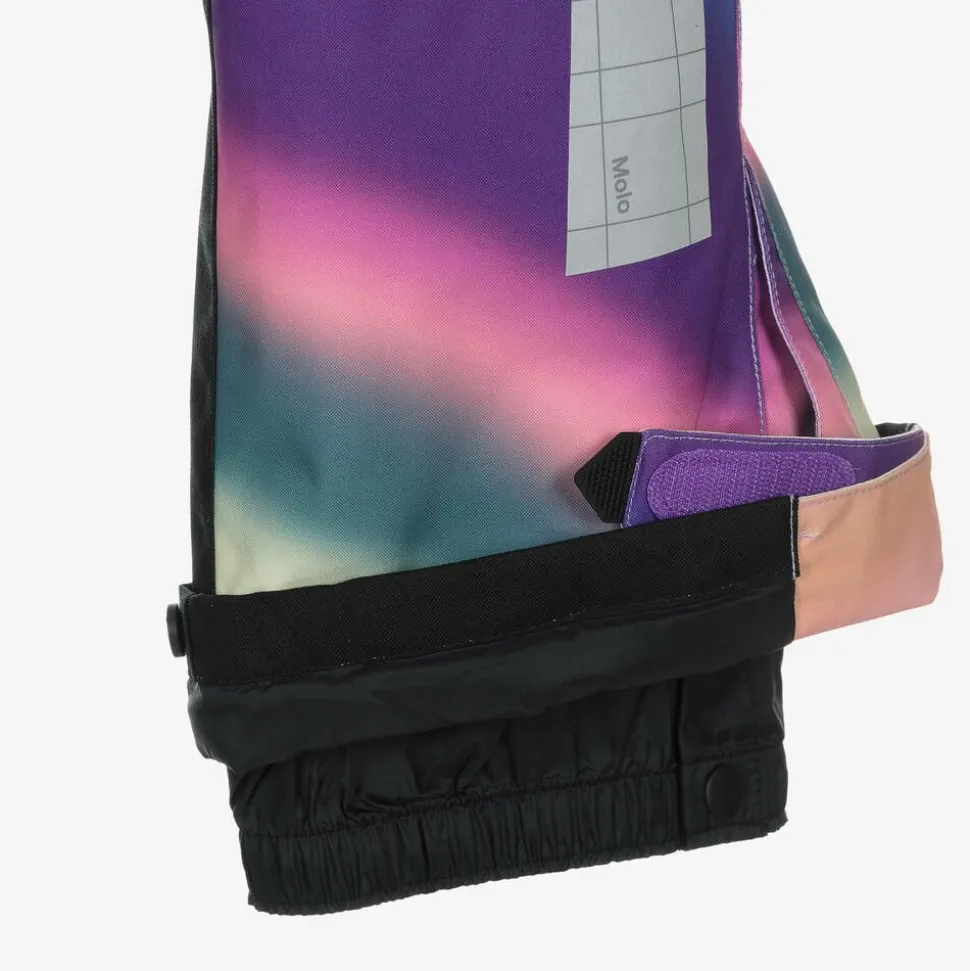 Girls Pink Wavy Rainbow Ski Trousers