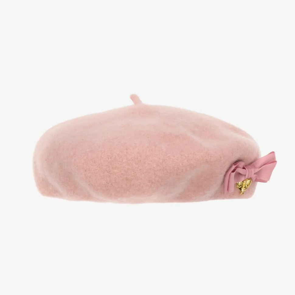 Girls Pink Wool Beret