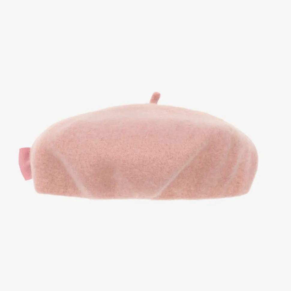 Girls Pink Wool Beret