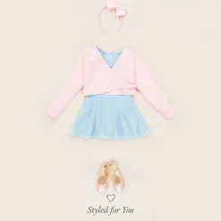 Girls Pink Wrap Cardigan