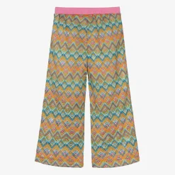 Girls Pink ZigZag Wide-Leg Trousers
