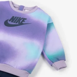 Girls Purple & Blue Cotton Leggings Set