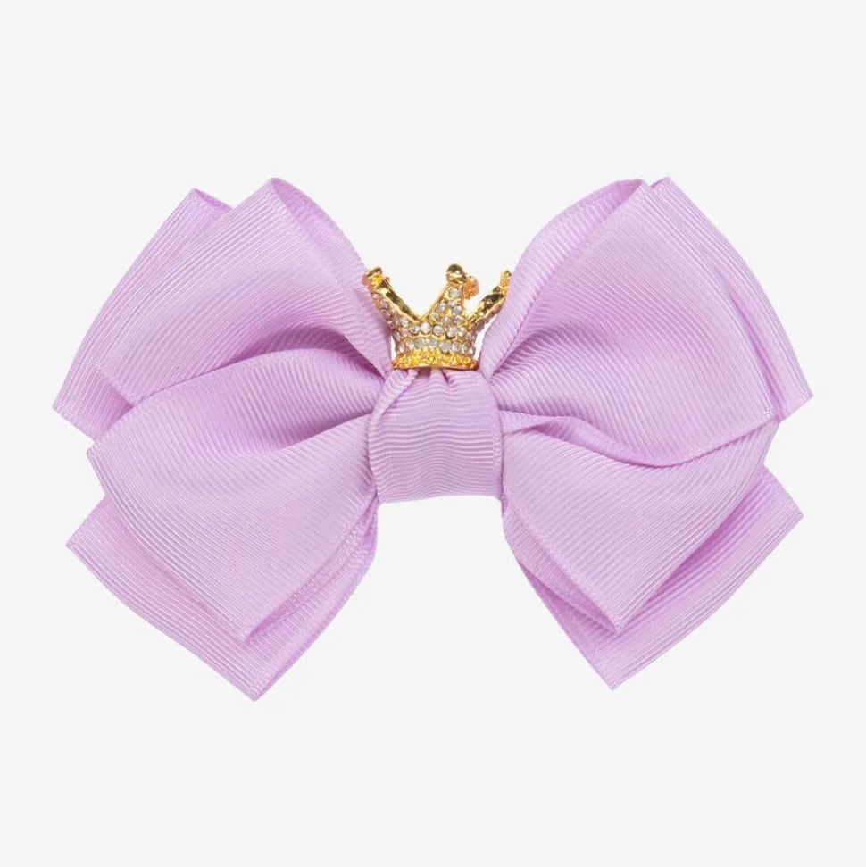 Girls Purple Bow Hair Clip (11cm)